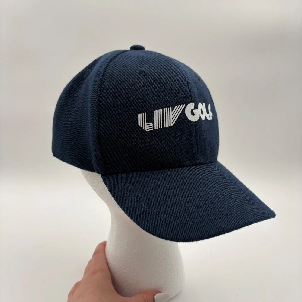 LIV Golf Hat Unisex OS Navy Blue Logo Baseball Cap Adjustable Strapback Sport